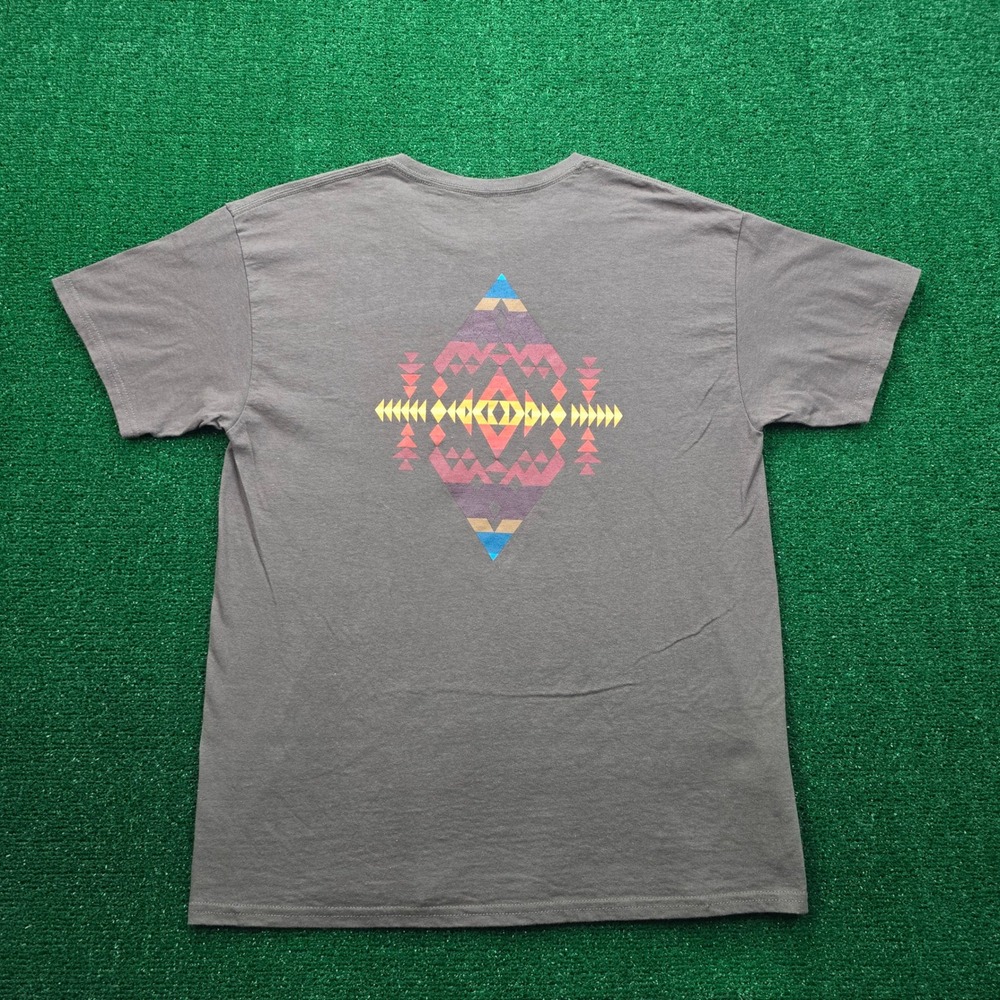 Pendleton Tshirt Mens‎ Medium Brown Southwestern Graphic Aztec Tribal Back Print